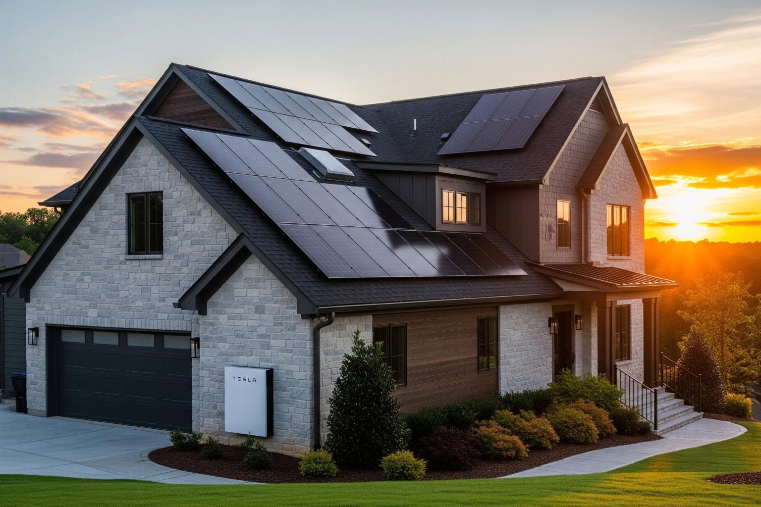Home powered by solar battery backup during power outages Spartanburg home powered by solar battery backup during grid outages.