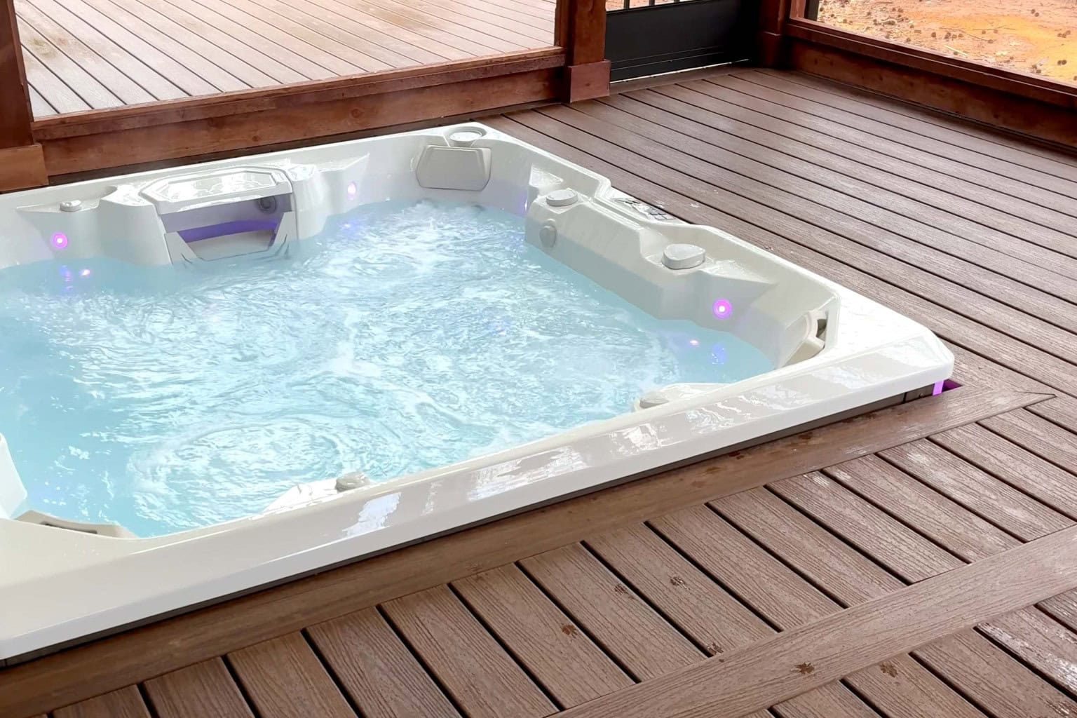 Trex Deck with Flush-Mount Spa — Greer SC Whirlpool spa flush-mounted into Trex composite decking on a custom deck build in Greer, SC